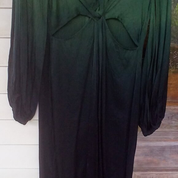 Young, Fabulous & Broke Deep Ombre Jade Green Silk Maxi Dress M NWT - Picture 2 of 11